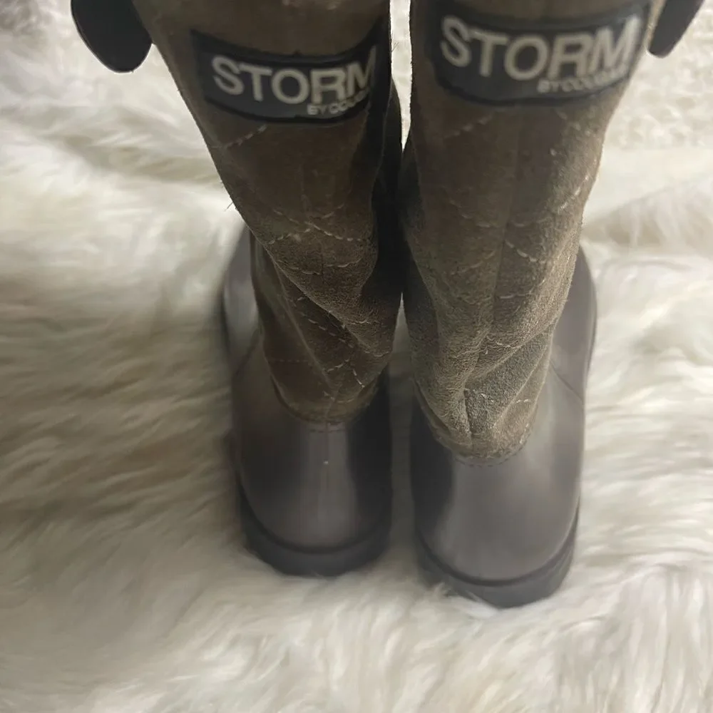 Storm by cougar boots. Brown Rubber and leather suede slip on Rain boots SZ11M